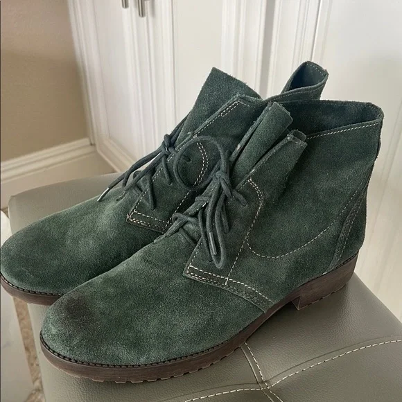 Naturalizer Women's Endellion Green Suede Leather lace up booties Sz 11M - Picture 16 of 16